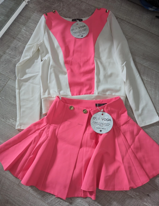 Skirt and top set pink