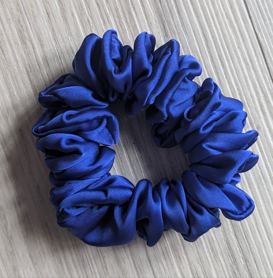 Royal blue Satin Scrunchie – Soft & Stylish Hair Accessory