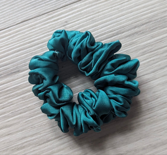 Green Satin Scrunchie – Soft & Stylish Hair Accessory