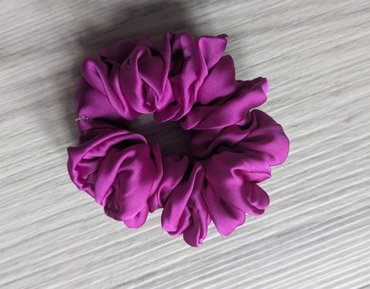 Magenta Satin Scrunchie – Soft & Stylish Hair Accessory