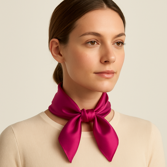 Elegant Silky Satin Scarf – Classic Square Neck Accessory