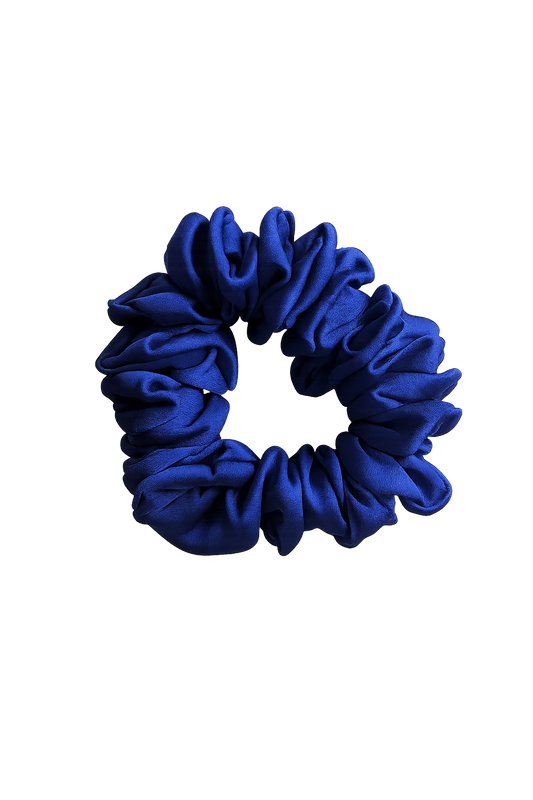 Sapphire Satin Scrunchie – Soft & Stylish Hair Accessory