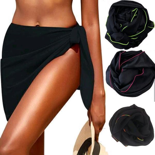 Rectangular Beach Sarong 50×150 cm – Trimmed with Colorful Threads