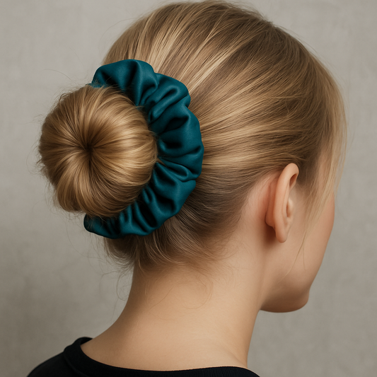 Green Satin Scrunchie – Soft & Stylish Hair Accessory